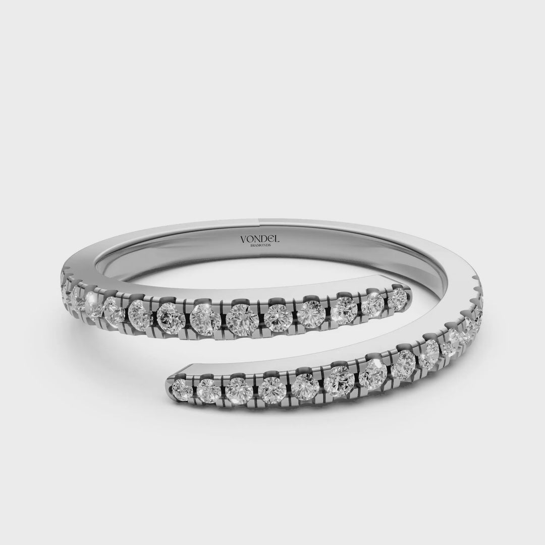 Wrap around Ring met Pave - 18K Goud - 0,28 ct