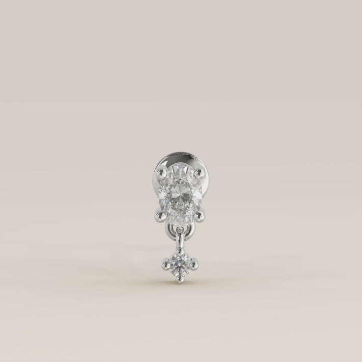 Cascade Oval Round Pendant Small Lab Grown Diamond Piercing