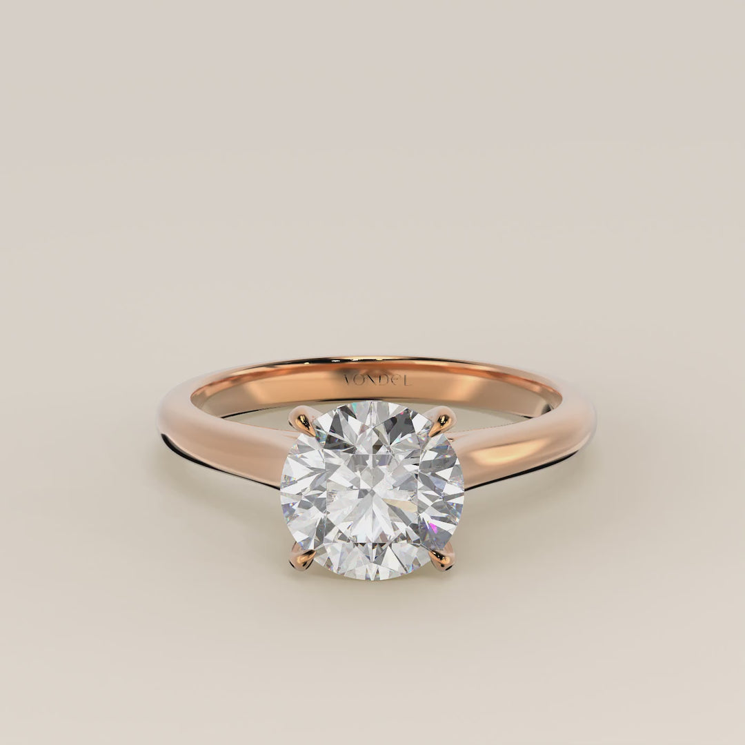 Verlovingsring rond lab grown diamant met cathedral setting, rosegoud