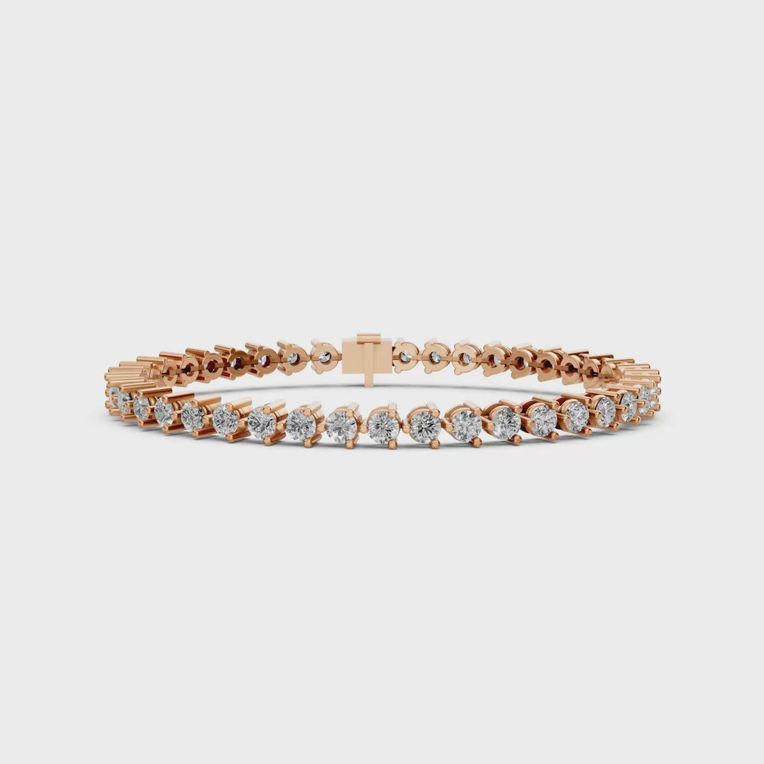 Tennisarmband Met Driepuntzetting - 18K Geelgoud - 6,33 ct
