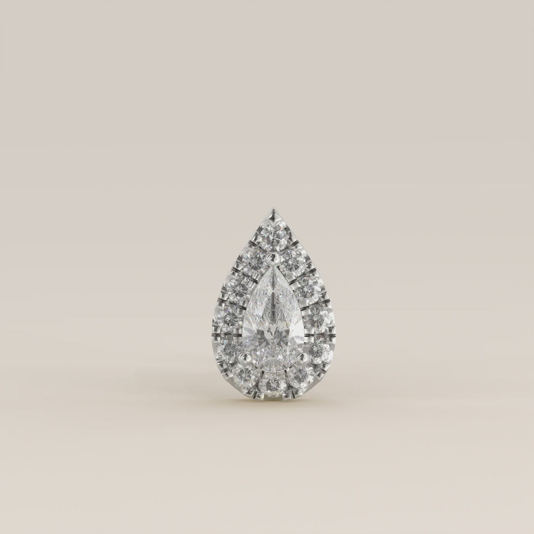 Halo Pear Lab Grown Diamond Piercing