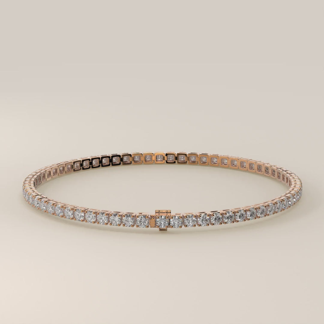 Amélie - En stock - Bracelet tennis classique en diamants de laboratoire sertis bas