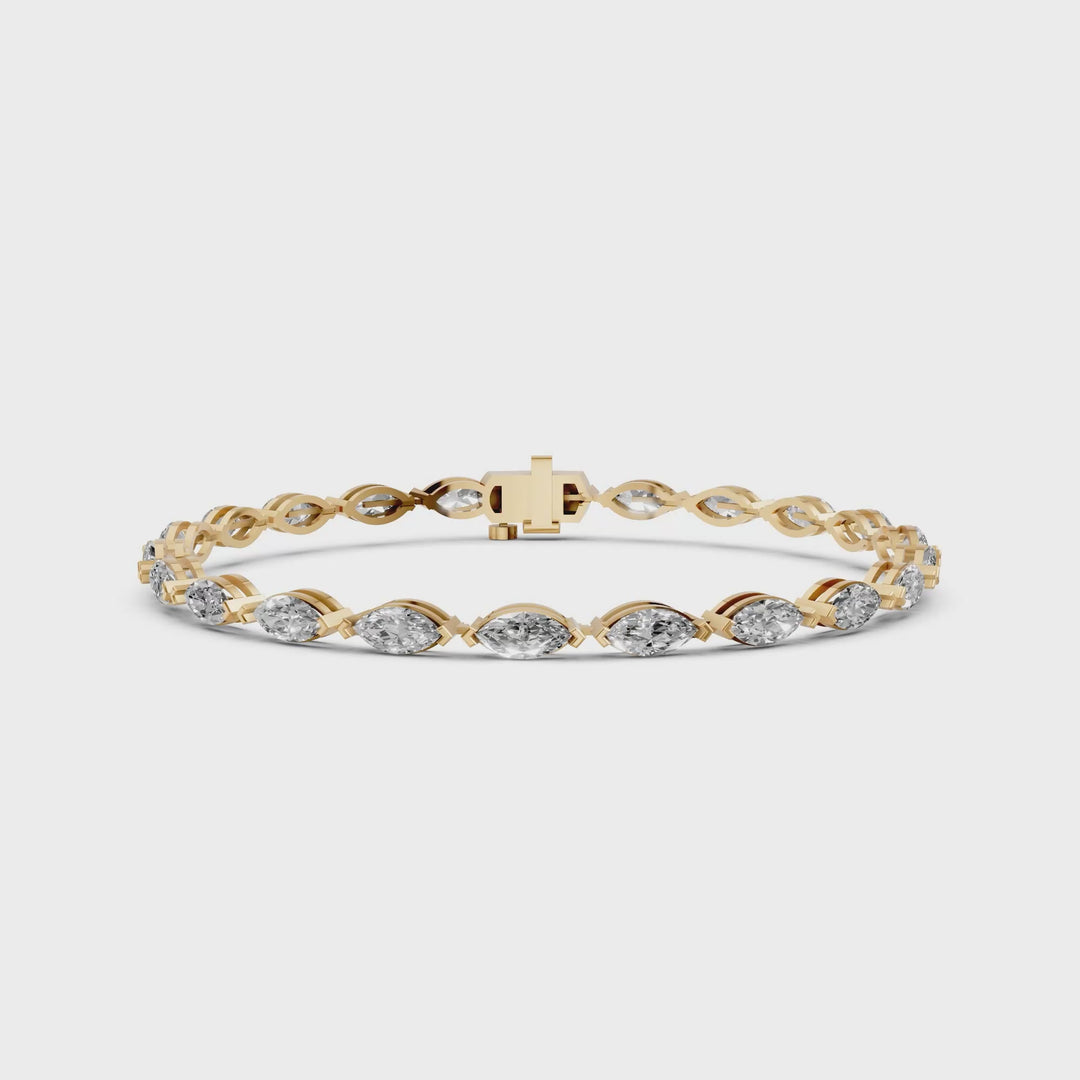 Marquise Diamanten Tennisarmband - 18K Witgoud - 6,68 ct
