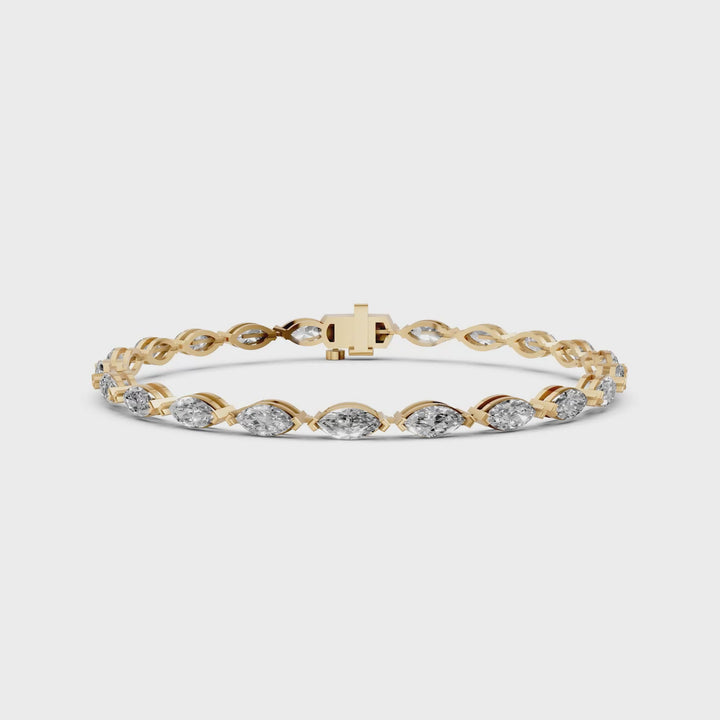 Marquise Diamanten Tennisarmband - 18K Witgoud - 6,68 ct