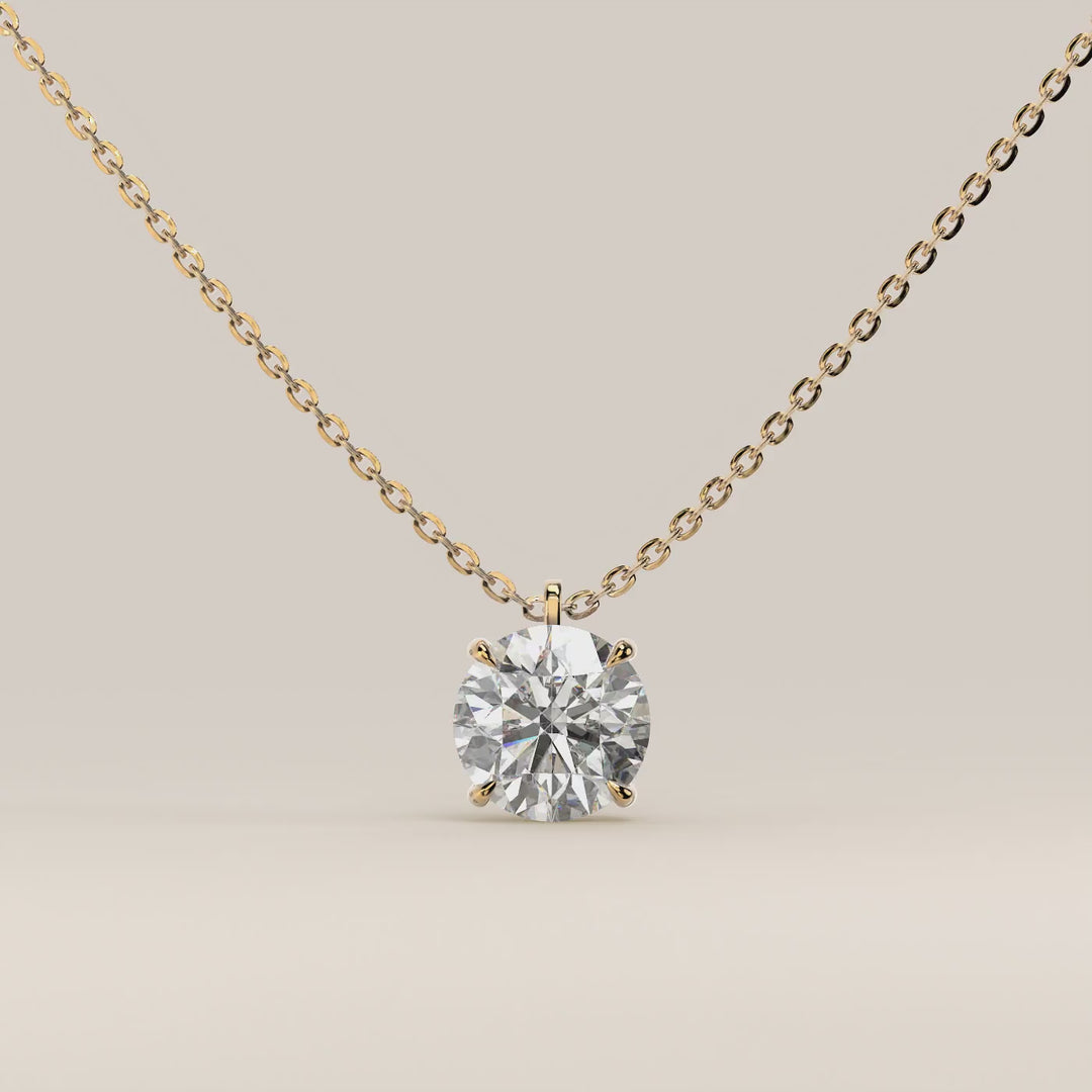 Sophie - Round Brilliant Lab Grown Diamond Necklace with Double Hidden Halo