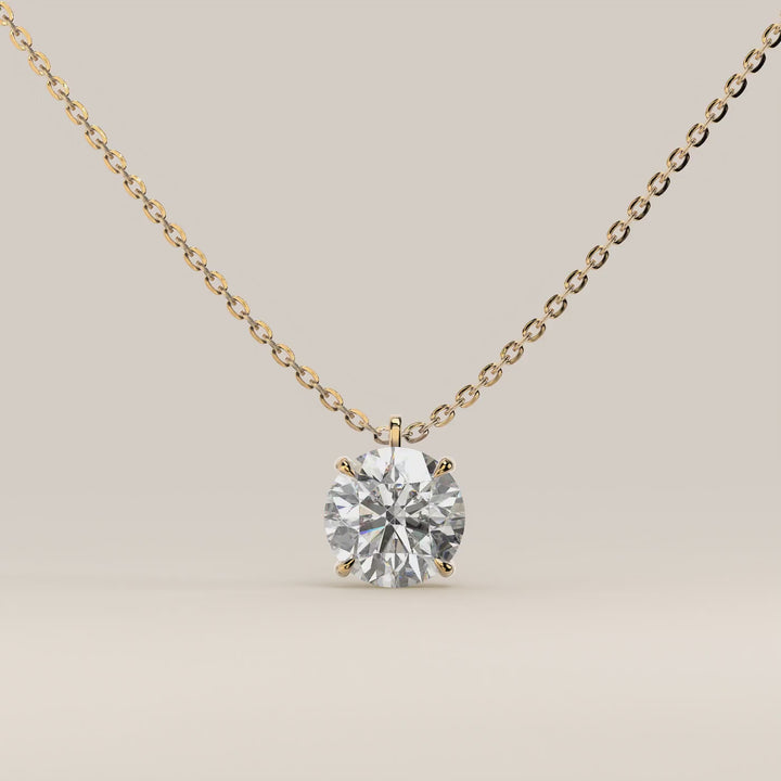 Sophie - Round Brilliant Lab Grown Diamond Necklace with Double Hidden Halo