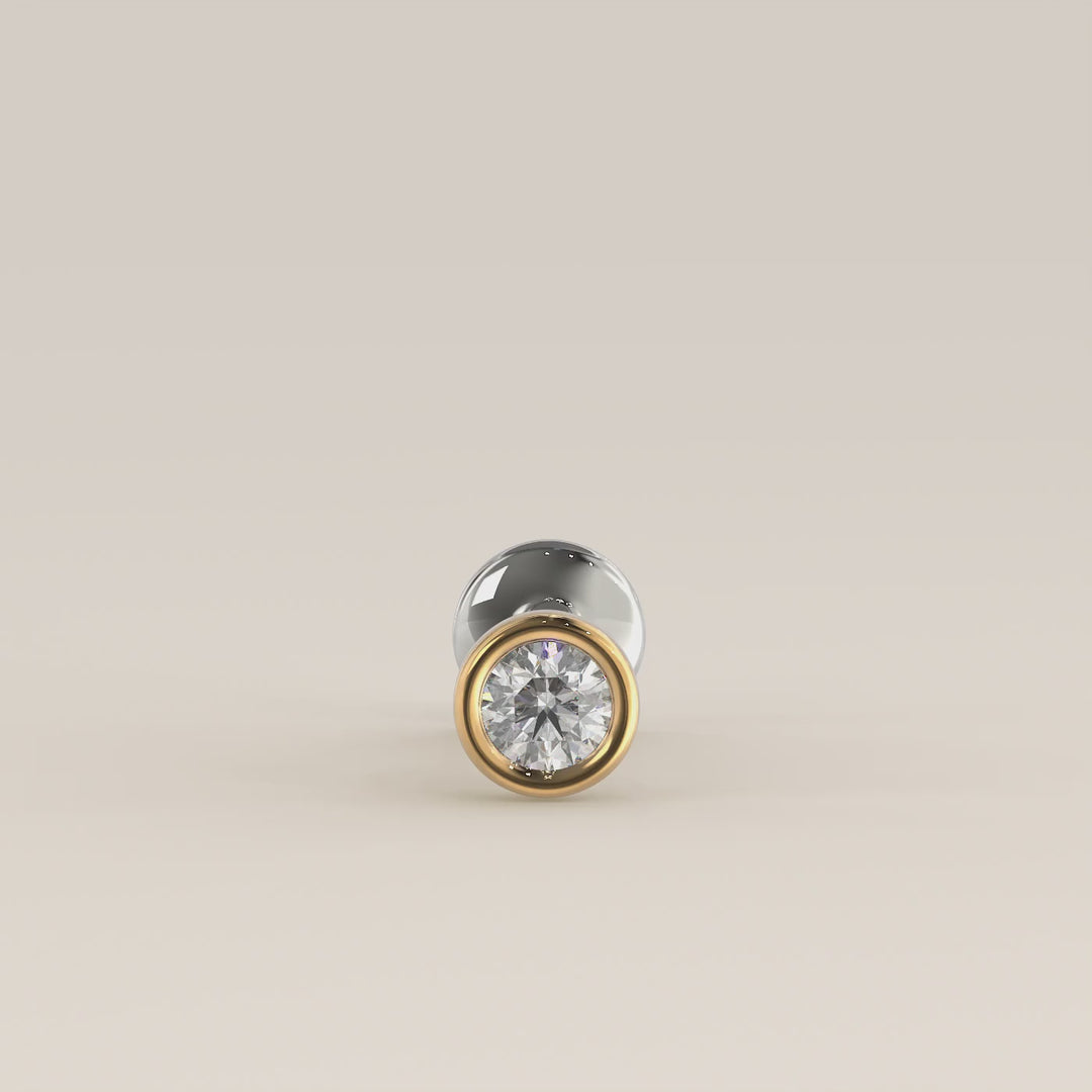 Bezel Round Lab Grown Diamond Piercing