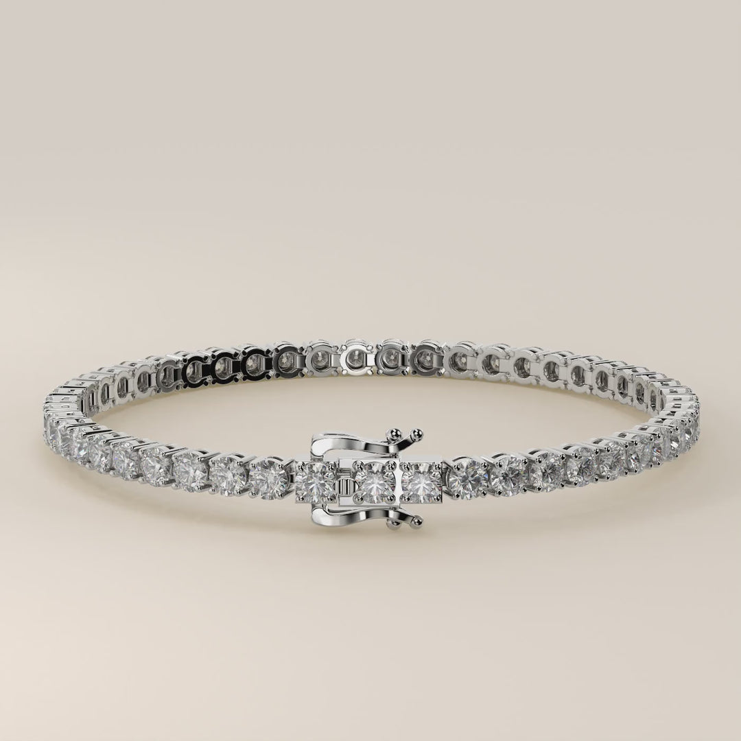 Chris - In Stock - Classic Lab Grown Diamond Tennis Bracelet - 18K White Gold
