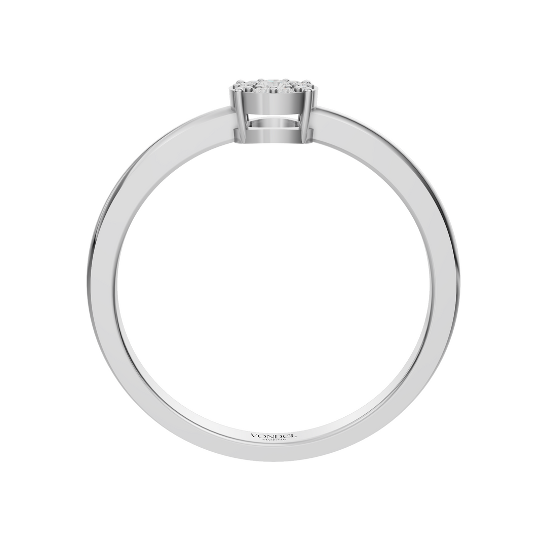 Fijne Ring met Pavé Rondje - 18K Goud - 0,08 ct