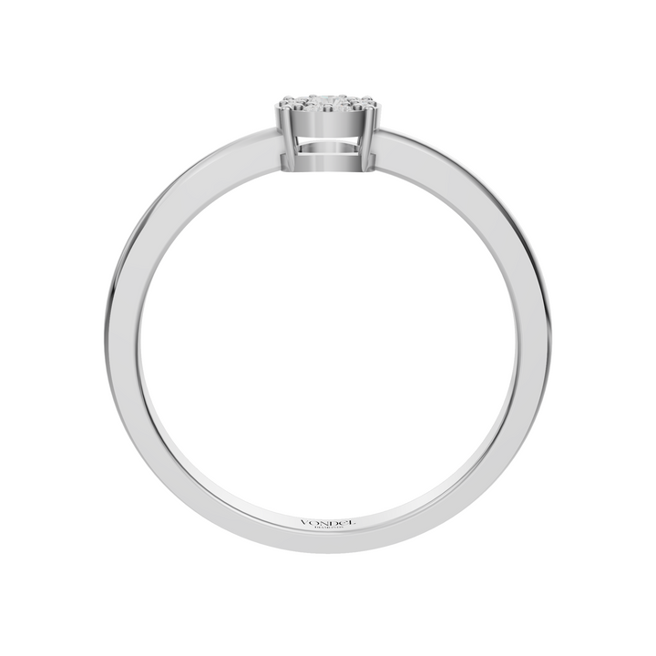 Fijne Ring met Pavé Rondje - 18K Goud - 0,08 ct