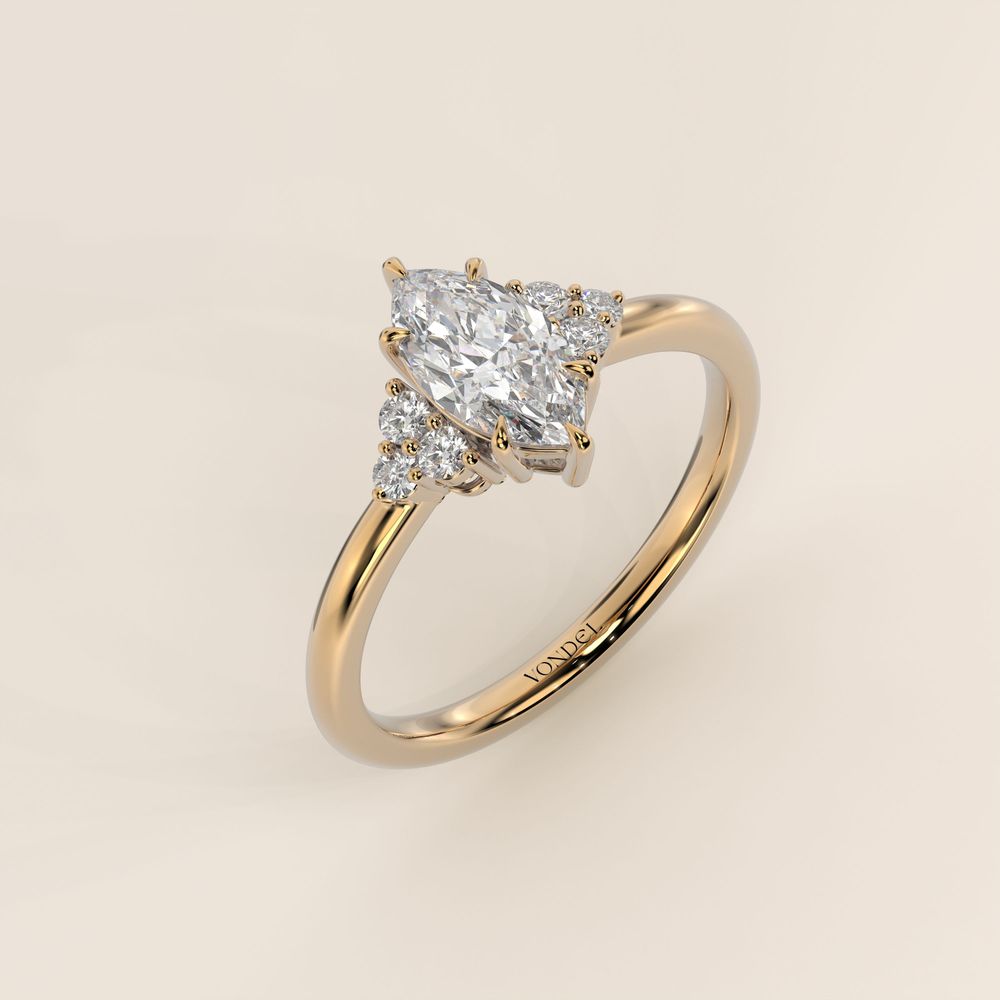 Cindy marquise engagement ring on the hand